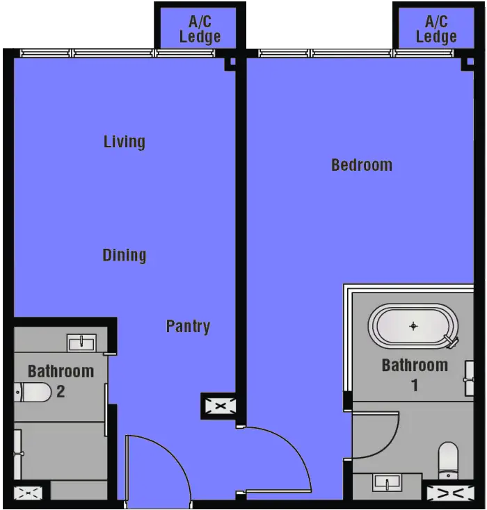 Indicative Maba Suitez 657 sq ft dual-key floor plan